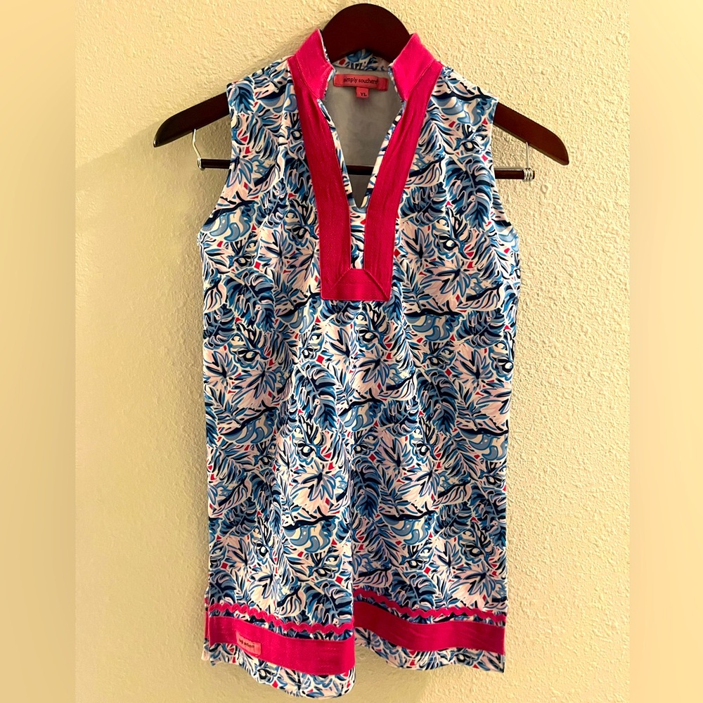 Simply Southern Youth Tropical Print Dress- L